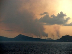 Oil Refinery Smoke Over Curacao