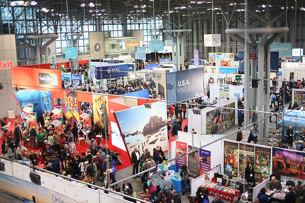 Saturday coverage of the New York Times Travel Show.(Photo by Sandy Huffaker)